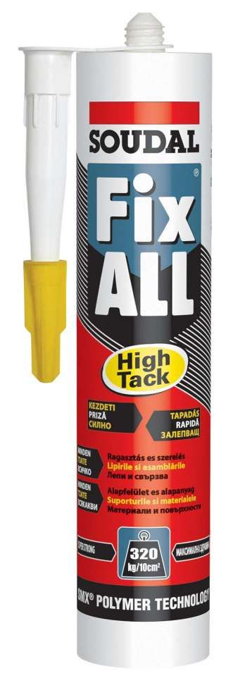 Монтажно лепило Soudal Fix All High Tack, бяло, 290 мл