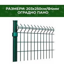 ПАНО ОГРАДНО PN ЗЕЛЕНО 3D 2.03/2.50 PVC Ф4