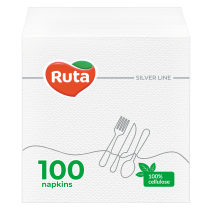 САЛФЕТКИ RUTA 33/33СМ БЕЛИ 100БР 1ПЛ