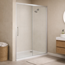 ПРЕГРАДЕН ПАРАВАН 150/185 СМ МАТИРАНО СТЪКЛО - 5 ММ