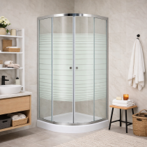 ОВАЛНА ДУШ КАБИНА 80/80/185 СМ, С КОРИТО