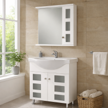 ШКАФ ЗА БАНЯ КОМПЛЕКТ NORD PVC 60/55СМ СТОЯЩ