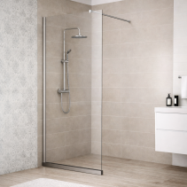 СТАЦИОНАРЕН ПАРАВАН 90/200 СМ ПРОЗРАЧНО СТЪКЛО - 6 ММ