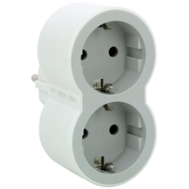 АДАПТЕР ЗА КОНТАКТ ДВОЕН БЯЛ/СИВ