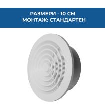 РЕШЕТКА PVC ВЕНТ.КРЪГЛА MV 100 PFS