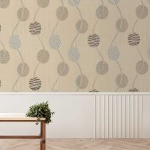 ТАПЕТ ВИНИЛ КРЪГ С БРОКАТ БЕЖ