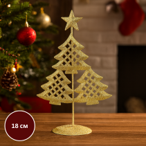 ДЕКОРАЦИЯ КОЛЕДНА ЕЛХА МЕТ.18/12СМ