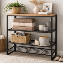 ЕТАЖЕРКА МЕТАЛ/ДЪРВО А19103 63/30/63 4ЕТ