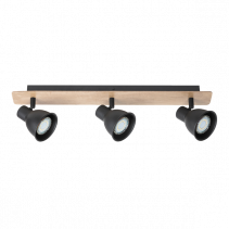 СПОТ RIKO ДЪРВО/ЧЕРЕН 3xGU10