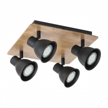 СПОТ RIKO ДЪРВО/ЧЕРЕН 4xGU10 SQ