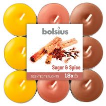 СВЕЩ АРОМАТНА ЧАЕНА 18БР SUGAR РАЗЛ.ЦВ.