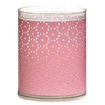 СВЕЩ В ЧАША 64/52 РОЗОВА ДАНТЕЛА