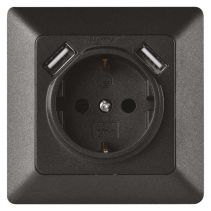 КОНТАКТ С 2 USB 2.1А ЧЕРЕН ЕМОS