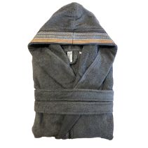 ХАЛАТ ЗА БАНЯ КАЧУЛКА PASS100% П M СИВ