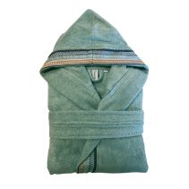 ХАЛАТ ЗА БАНЯ КАЧУЛКА PASS100% П M ЗЕЛЕН