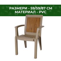 СТОЛ PVC MELISA 59/59/87СМ БЕЖ ДЕКОР