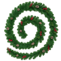 ГИРЛЯНД 30/200СМ ЗЕЛЕН ШИШАРКИ/БЕРИ