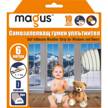 УПЛЪТНИТЕЛ ГУМЕН MAGUS 6М D-ПРОФИЛ БЯЛ