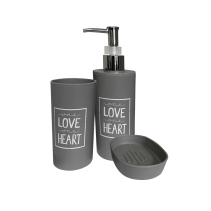 КОМПЛЕКТ АКСЕСОАРИ ЗА БАНЯ LOVE HEART 3 ЧАСТИ