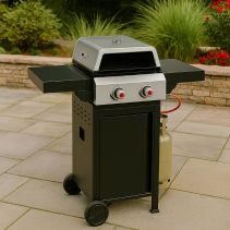 МЕТАЛНО БАРБЕКЮ НА ГАЗ С КОЛЕЛА И ПЕЩ CALIANO 2 Д105/Ш58/В98