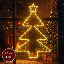 ДЕКОРАЦИЯ КОЛЕДНА ЕЛХА СВЕТЕЩА 40/23СМ