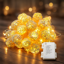 ОСВЕТЛЕНИЕ ТОПКИ 20LED 2,20М РАТАНОВИ БЯ