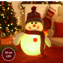 ДЕКОРАЦИЯ КОЛЕДНА 15СМ СНЕЖКО СВЕТЕЩ