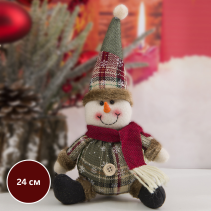 ДЕКОРАЦИЯ КОЛЕДНА 24СМ СНЕЖКО