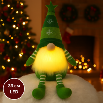 ДЕКОРАЦИЯ КОЛЕДНА 33СМ СВЕТЕЩА ЗЕЛЕНА