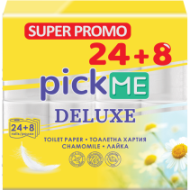 ТОАЛЕТНА ХАРТИЯ PICK ME 24 ПЛЮС 8 БРОЯ ЛАЙКА ТРИПЛАСТОВА