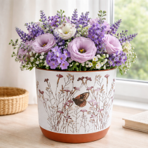 КАШПА КЕРАМИКА 13,6/13,6/12СМ FLOWERS МИКС