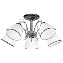 ПОЛИЛЕЙ ALGARA 5XE27 ХРОМ/ЧАШКА БЯЛО+ЧЕР