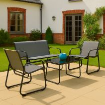 КОМПЛЕКТ MY GARDEN MАСА+2 СТОЛА+КАНАПЕ АНТРАЦИТ