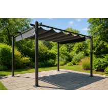 ШАТРА С ПОДВИЖЕН ПОКРИВ 3/3/2,45М ТЪМНО СИВА