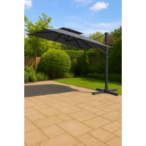 ЧАДЪР ТИП БАНАН 300/300СМ С БАЗА ТЪМНО СИВ