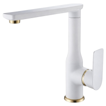 СМЕСИТЕЛ ALIS КУХНЯ ВИСОК WHITE/GOLD