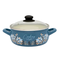 НИСКА ТЕНДЖЕРА ЕМАЙЛ PRINC 20СМ СТЪКЛЕН КАПАК - Temax.bg НИСКА ТЕНДЖЕРА ЕМАЙЛ PRINC 20СМ СТЪКЛЕН КАПАК