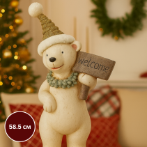 ФИГУРА КОЛЕДНА ГРАДИНСКА58.5СМ БЯЛО МЕЧЕ