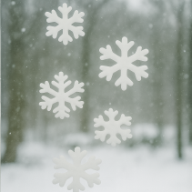 СТИКЕРИ ЗА СТЪКЛО 15/50СМ СНЕЖИНКИ БЕЛИ