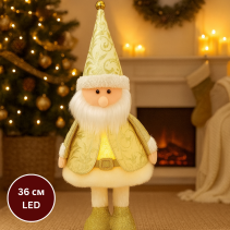 ФИГУРА LED ДЯДО КОЛЕДА LED ЗЛАТИСТ 36СМ