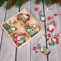 ДЕКОРАЦИЯ ЗА ЕЛХА ДЪРВЕНА 12БР 6.5/5СМ