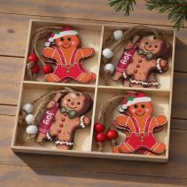 ДЕКОРАЦИЯ ЗА ЕЛХА ДЪРВЕНА 12БР GINGER