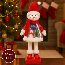 ФИГУРА СНЕЖКО 56СМ 8LED/МУЗИКА 3ААА ЧЕРВ