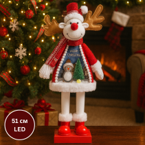 ФИГУРА РУДОЛФ 51СМ 8LED/МУЗИКА 3ААА ЧЕРВ