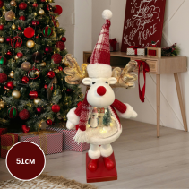 ФИГУРА РУДОЛФ 51СМ 8LED/МУЗИКА 3ААА ЧЕРВ - Temax.bg ФИГУРА РУДОЛФ 51СМ 8LED/МУЗИКА 3ААА ЧЕРВ