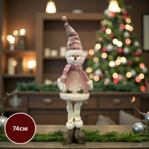 ФИГУРА СНЕЖКО 74СМ 12LED/3ААА/РОЗОВ