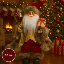 ДЯДО КОЛЕДА ФИГУРА 30 СМ ЧЕРВЕНА