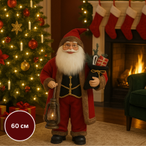 ДЯДО КОЛЕДА ФИГУРА 60 СМ, ЧЕРВЕНА