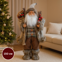 ДЯДО КОЛЕДА ФИГУРА 150 СМ, КАФЯВА