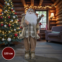 ДЯДО КОЛЕДА ФИГУРА 120 СМ, КАФЯВА